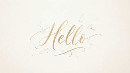 Hello Gold Calligraphy Greeting Top Down Minimal Design