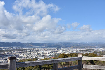 冬の将軍塚青龍殿　大舞台から眺める京都市内(京都市山科区)