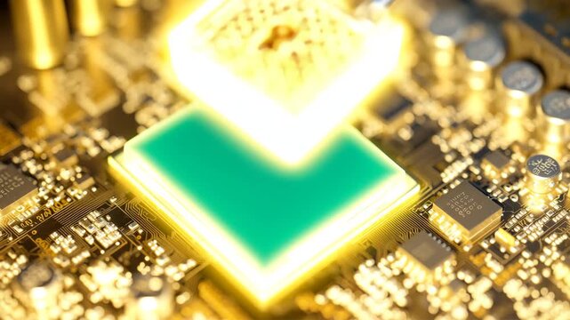 CPUソケット上の南京錠とホログラム保護、セキュリティ象徴