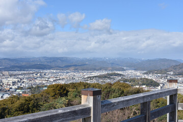 冬の将軍塚青龍殿　大舞台から眺める京都市内(京都市山科区)