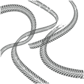 Grungy Tire Tracks with Splatter Marks