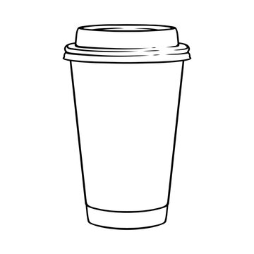 cup coffee vector line art drawing illustration