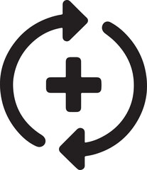 Obraz premium Currency Refresh Exchange Icon in Solid Black Style