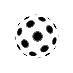 Fototapeta premium A soccer ball with black and white design viewed from the top
