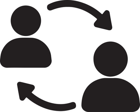 User Sync Exchange Icon in Solid Black Style