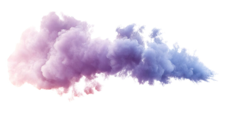 Floating purple smoke clouds swirling slowly concept. Beautiful swirling cloud in shades of purple and blue hues.