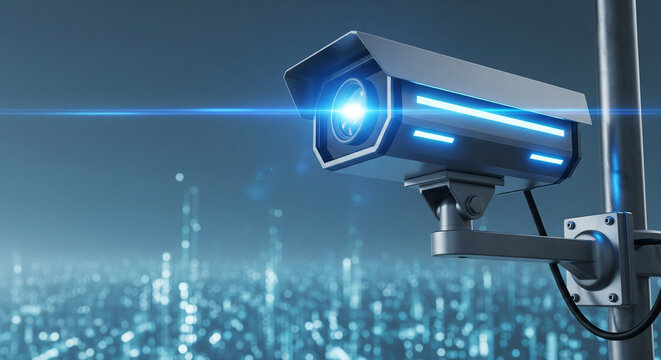 AI powered security camera for smart city surveillance and public safety - Powered by Adobe