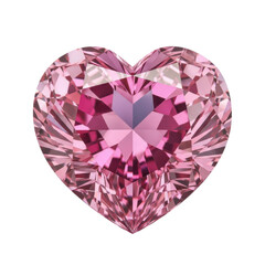 Fototapeta premium Pink Heart-Shaped Gemstone 3D Render isolated on transparent background 