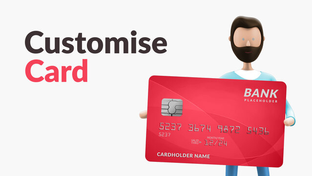 Explainer Man Credit Card Close Up