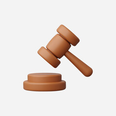 3d Realistic Gavel vector illustration