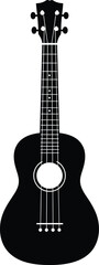 Obraz premium Vector illustration of a classic electric guitar and acoustic musical instrument with clipping path isolated on white for rock and jazz music sound