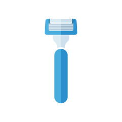 Shaving razor flat vector icon isolated on white background for personal care