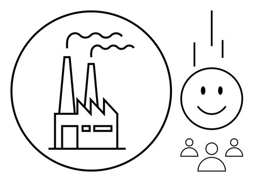 Air pollution concept. Air pollution from industrial factories affecting the environment and communities. Air pollution awareness for environmental health, sustainability, and industrial impact