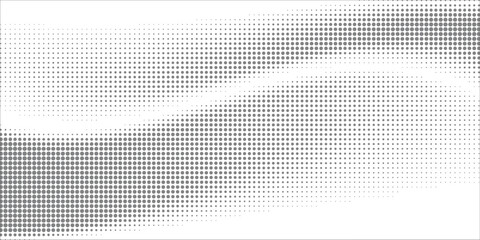 Wave halftone pattern. Halftone dots background. Vector