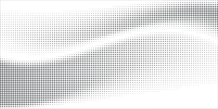 Wave halftone pattern. Halftone dots background. Vector