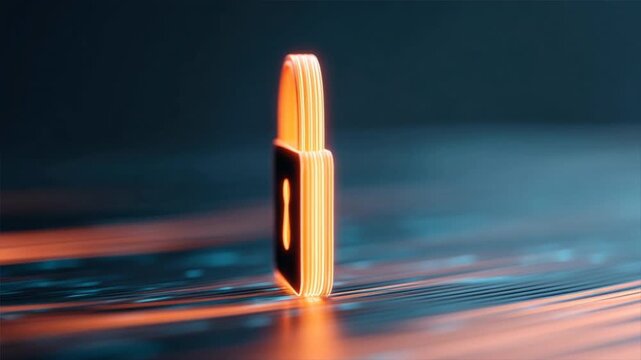 A glowing lock symbol representing digital security and protection in the modern technological landscape.