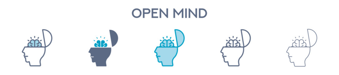 Obraz premium Open Mind Element For Design Graphic - Multi Styles. Vector Illustration Of Two Colored And Black. Multiple Icons Designs Can Be Used For Mobile, Ui, Web 