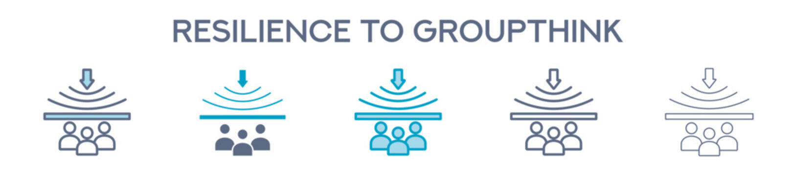 Resilience To Groupthink Element For Design Graphic - Multi Styles. Vector Illustration Of Two Colored And Black. Multiple Icons Designs Can Be Used For Mobile, Ui, Web 