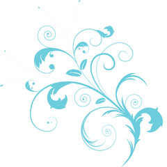 A beautiful sky-blue gradient floral pattern with delicate flowers, set against a deep white background	