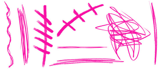 Brush arrow png file with neon pink lines on black background
