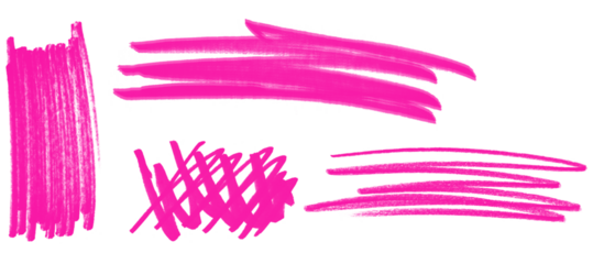 Brush arrow png file with pink brush strokes on black background