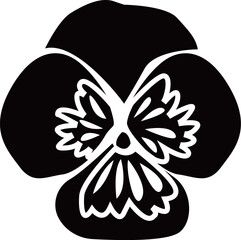 パンジーやスミレの花のベクターイラスト　透明背景