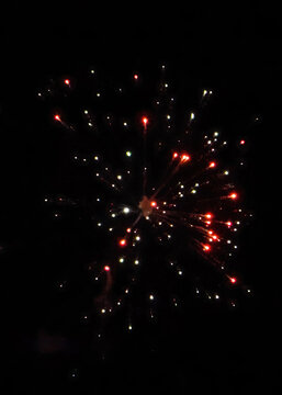 Colorful Fireworks Explosion in Night Sky