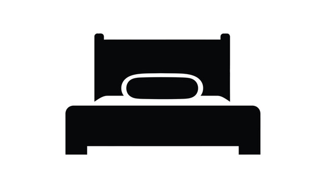 Simple black bed icon design a minimalist furniture silhouette