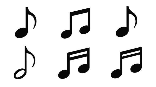 Black musical notes arranged in a pattern a striking silhouette