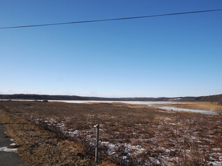 湖面が凍った長節湖