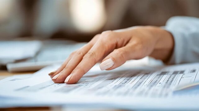 Closeup of hands analyzing compliance documents to manage risks in corporate giving programs.