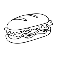 Dibujo sencillo con líneas de bocadillo para menú de cafetería © teracreonte