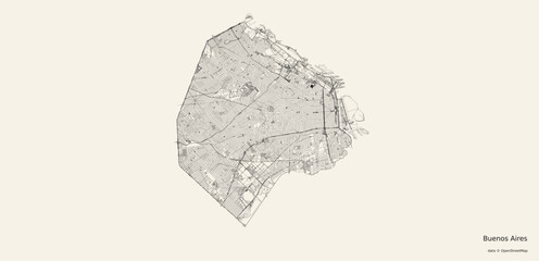 Vector map of Buenos Aires