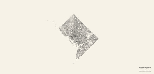 Vector map of Washington D.C.