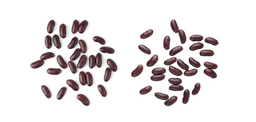 Red kidney beans isolated. Dry legume grains, protein seeds, tasty pea vegetable for salad