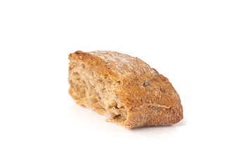 Brown rye bun, square gluten free bread, whole grain healthy breakfast bread