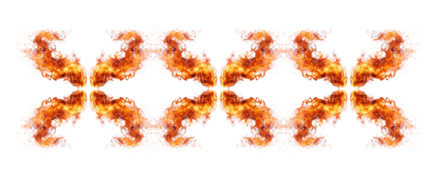 Fire and flames symmetric design formation
