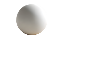 White Sphere and Sand Zen Garden Design isolated on white background