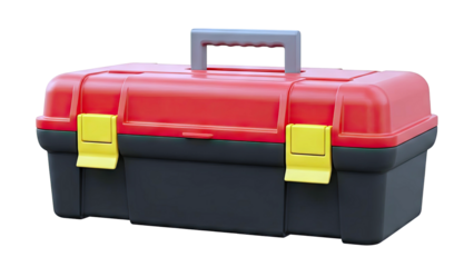 Red and Black Toolbox with Yellow Clasps