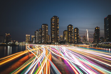 Yakatabune Light Trails in Tokyo © kelvin