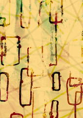 抽象的な手書きラインのアート背景 モダンでスタイリッシュなテクスチャ・都会的なイメージのグラフィック