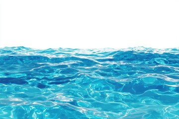 Obraz premium Close-up of clear blue water with gentle waves, against a white sky