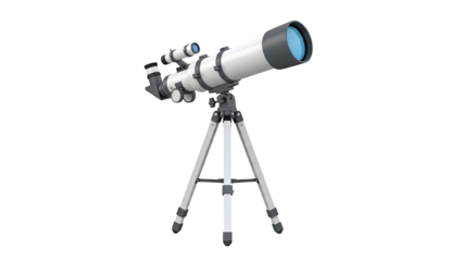 White Refractor Telescope on Tripod