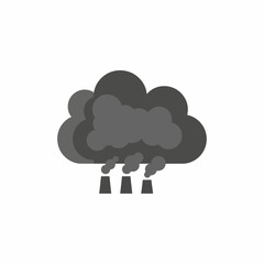 Isolated minimal vector of polluted air cloud, flat monochrome design, white background.