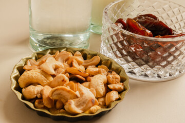 nuts in bowl, close up
