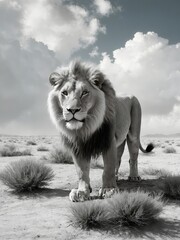 Lion in the desert