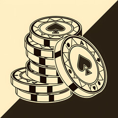 casino gaming tokens black and gold