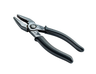 Obraz premium Detailed image of metal pliers with black handles on a black backdrop