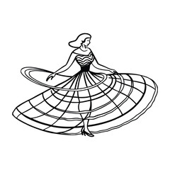 Woman spinning dress silhouette