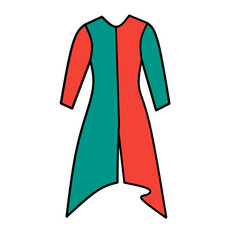 Vibrant long sleeve dress